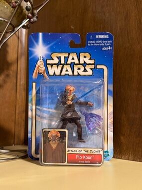 Star Wars Attack of the Clones Plo Koon Arena Battle Figure Hasbro 2002